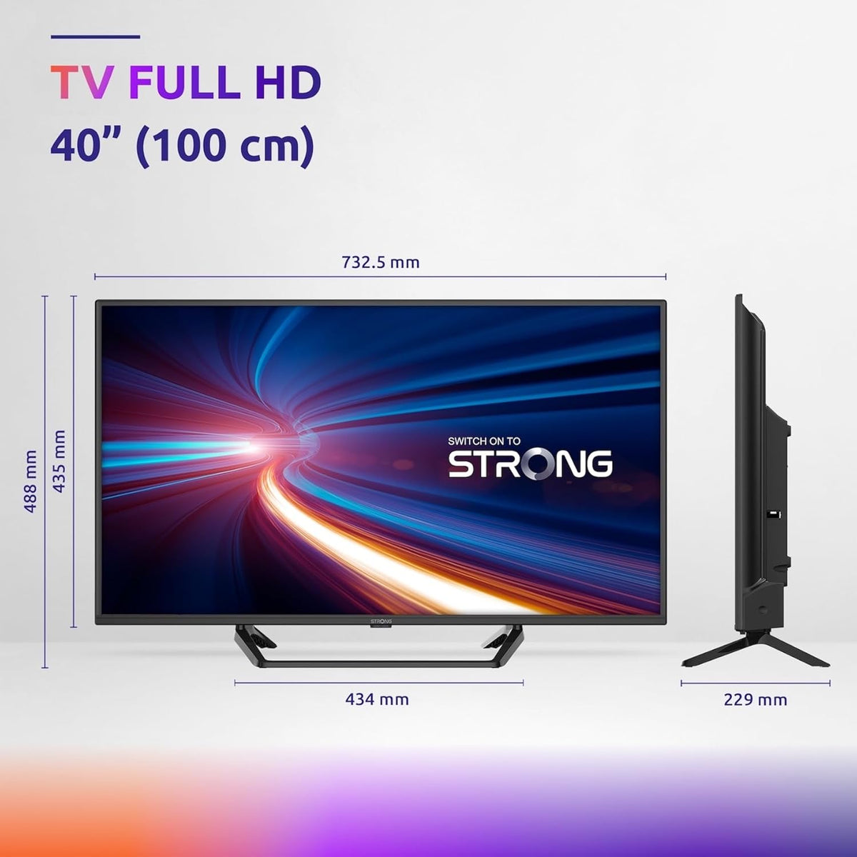 Strong SRT40FF2003C tv 40 Inch stand centrale hotel mode semplice from usare. with Digital Terrestrial Decoder T2 incorporato. Possibile sistemazione su Areas ristrette or to muro