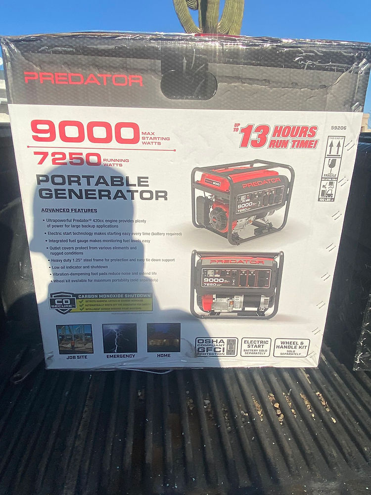 Predator 9000 Watt Gas Powered Portable Generator with CO Technology